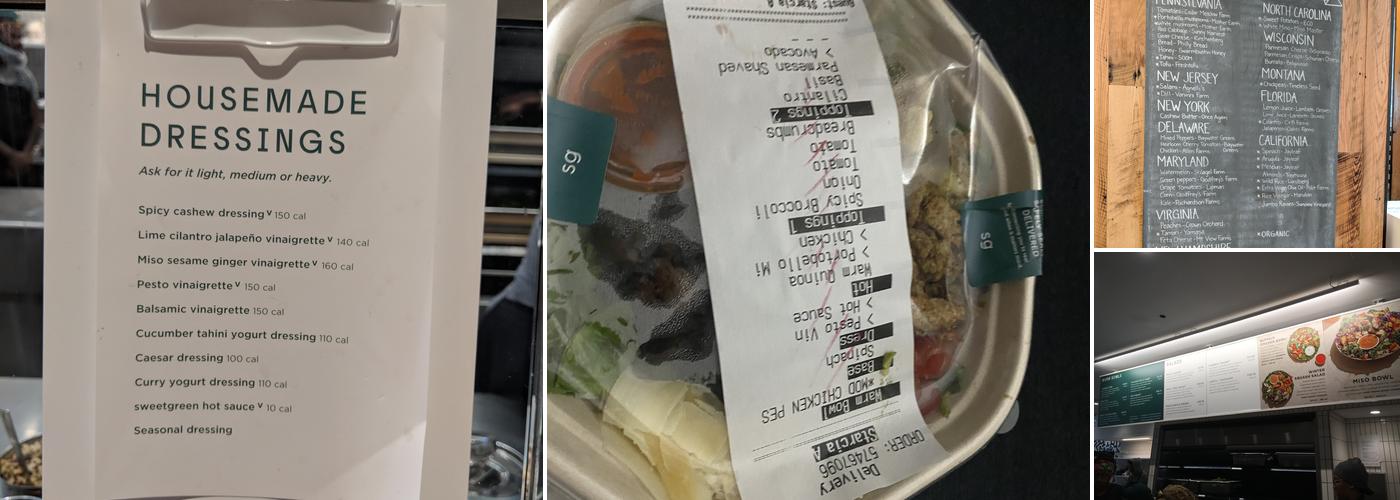 sweetgreen Menu
