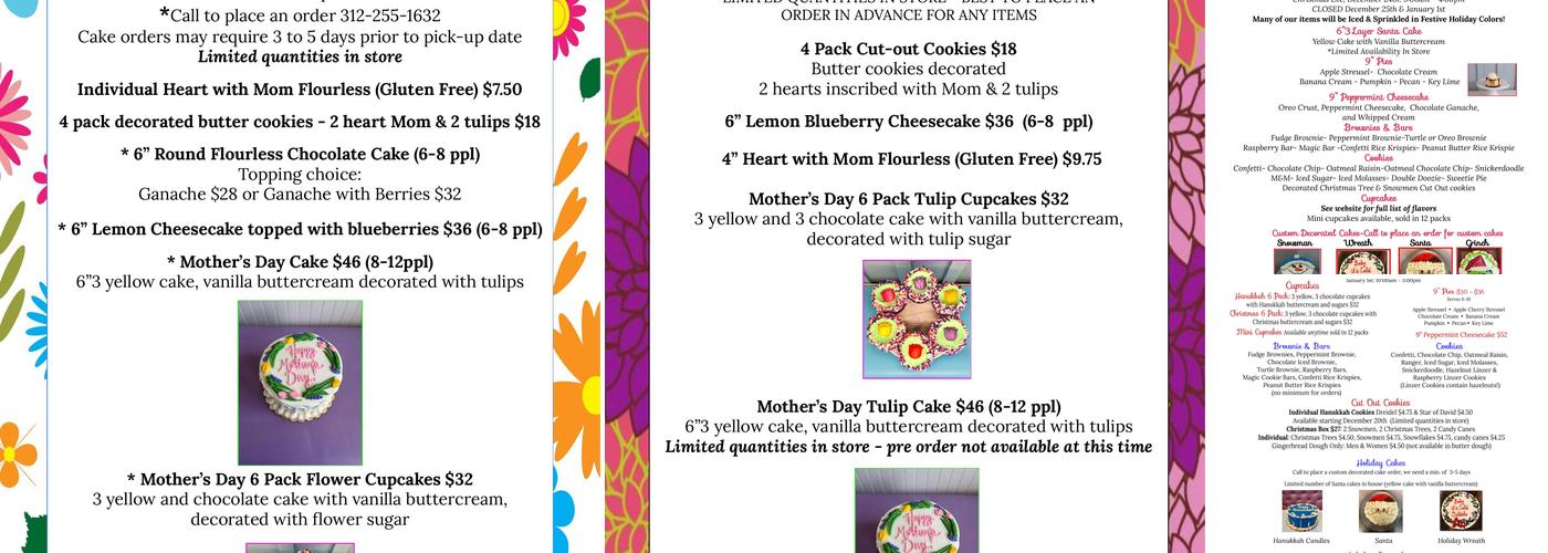 Sweet Mandy B's Bakery Menu