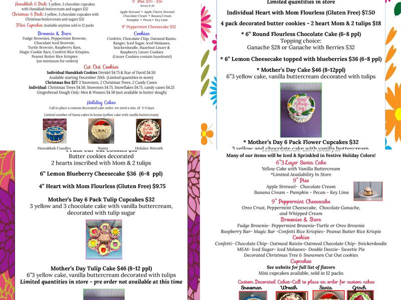 Sweet Mandy B's Bakery Menu