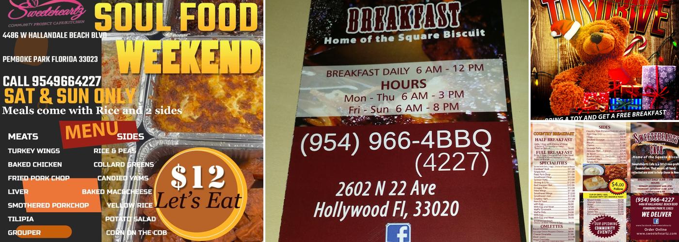 Sweeteheartz Community Cafe Menu