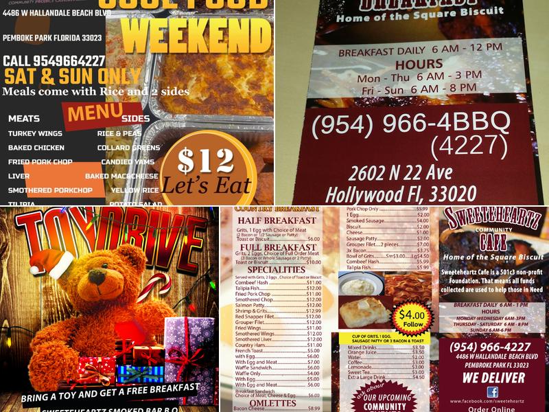 Sweeteheartz Community Cafe Menu