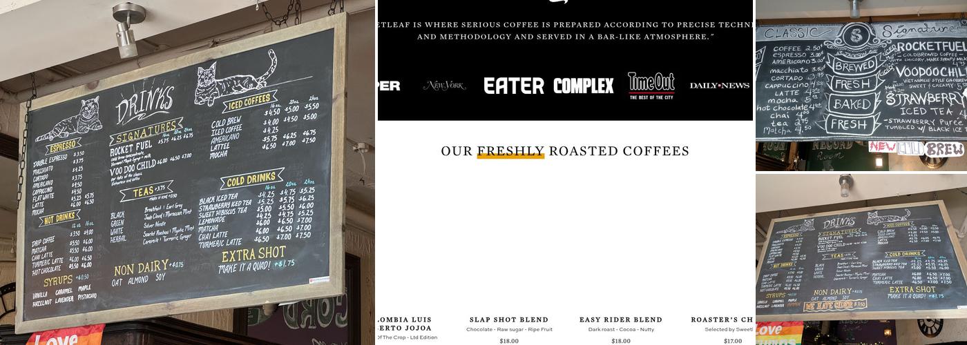 Sweetleaf Coffee Roasters Menu