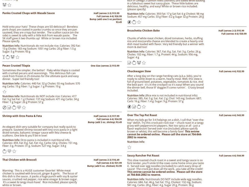 Switchin' Kitchens Menu