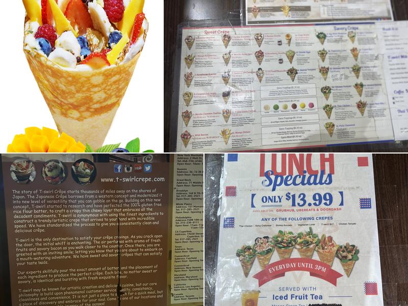T-Swirl Crepe Menu