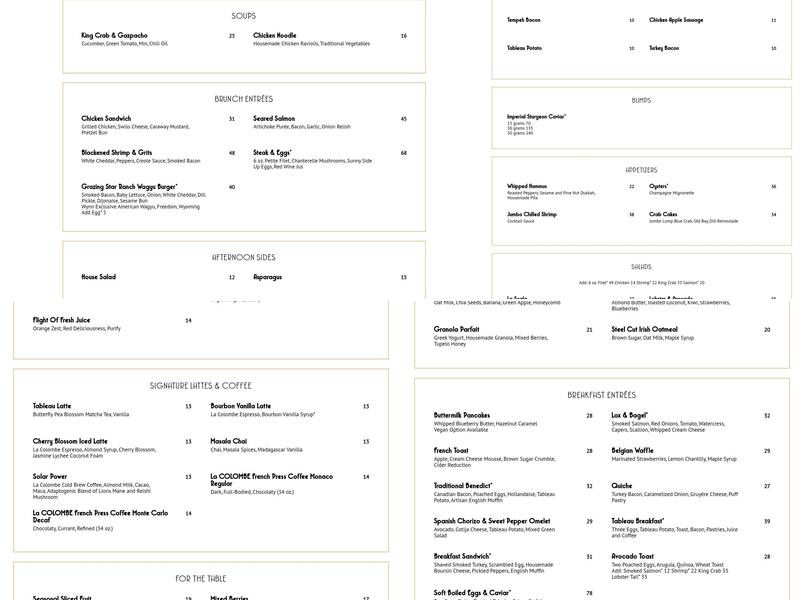 Tableau Menu