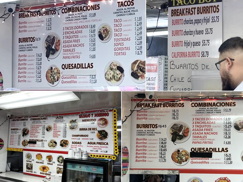 Taco Boy Menu
