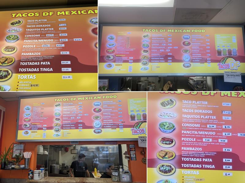 Tacos DF Menu