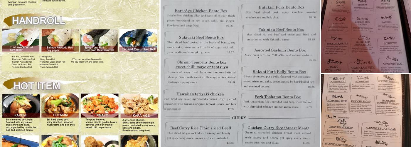 Takuma Menu