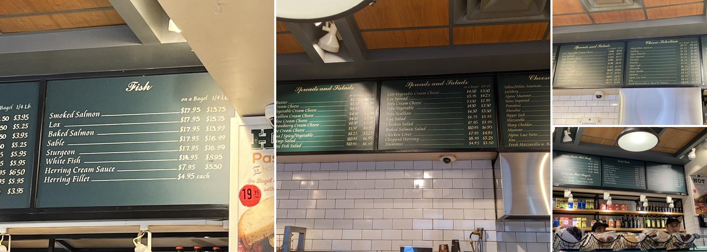 Tal Bagels Menu