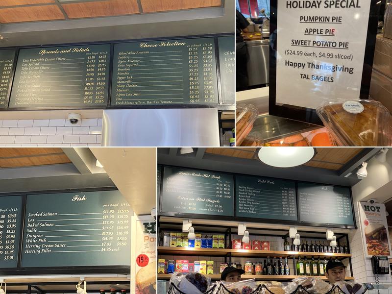 Tal Bagels Menu