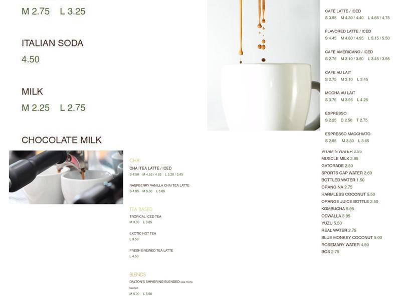 Tanner's Coffee Co. - Playa Del Rey Menu