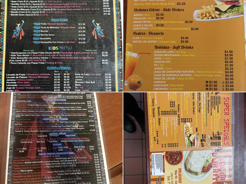 Super Burrito Menu