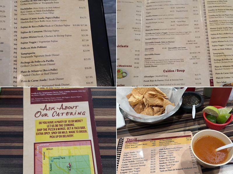 Traspasada Restaurant Menu