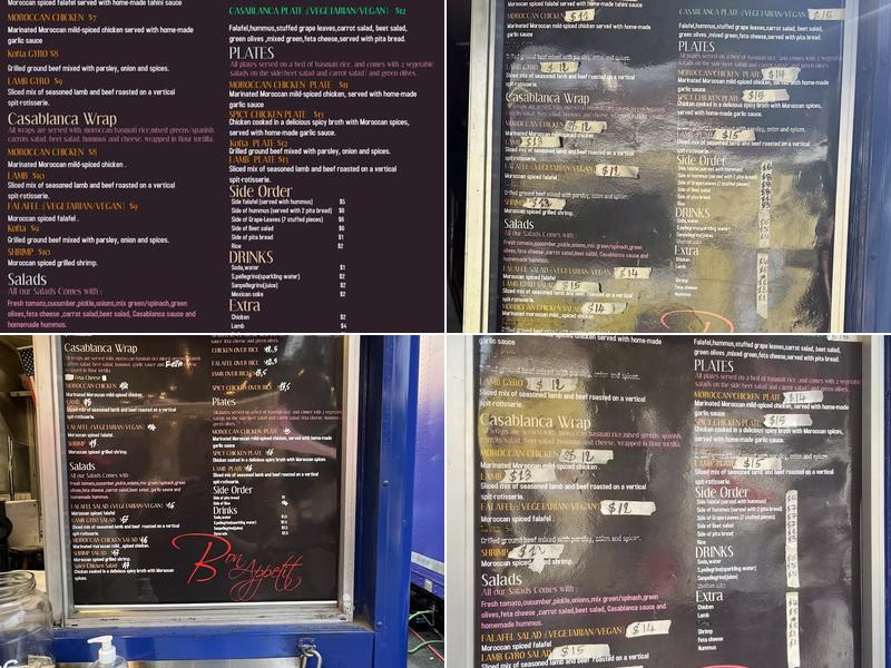 Taste of Casablanca Menu