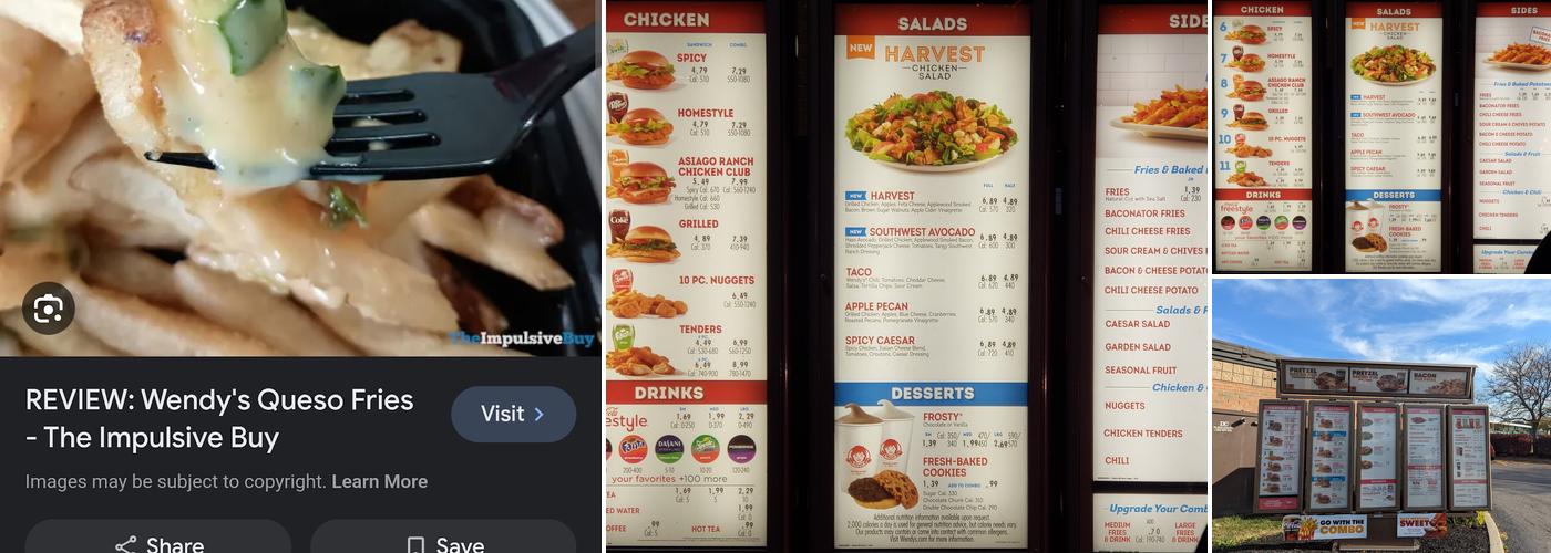 Wendy's Menu