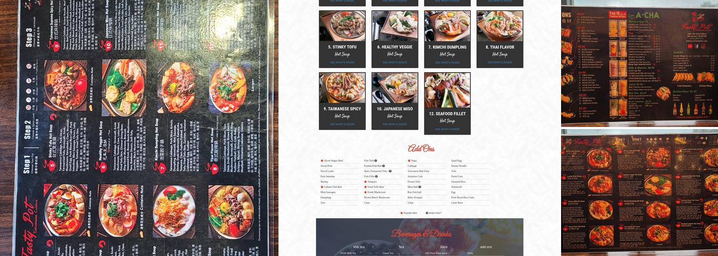 Tasty Pot Menu
