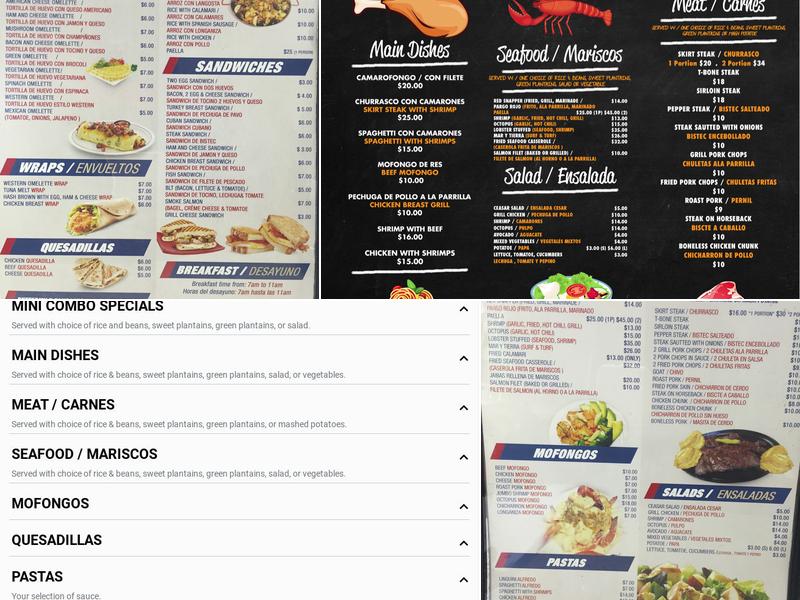 Tavares Restaurant Menu