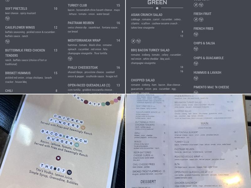 Tavern at the Point Menu