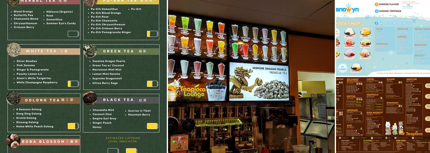 Teapioca Lounge Menu
