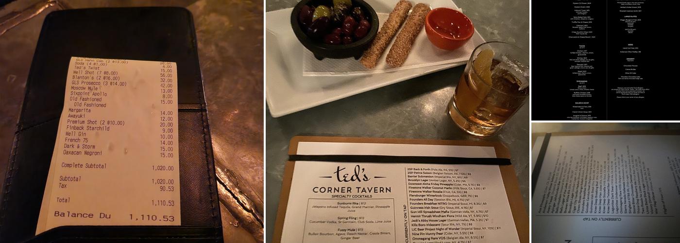 Ted's Corner Tavern Menu