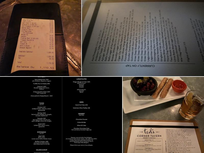 Ted's Corner Tavern Menu