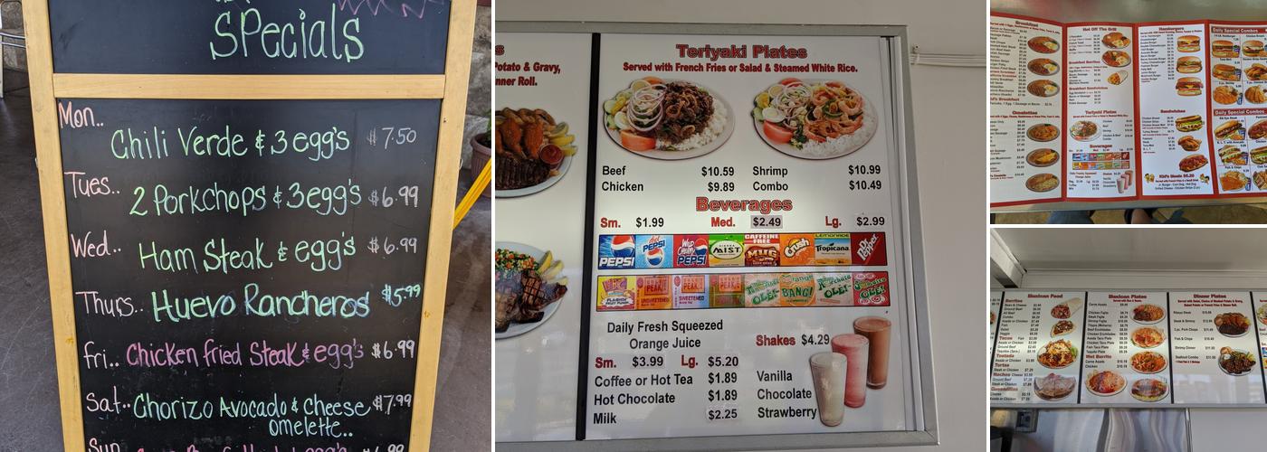Ted's Place Menu