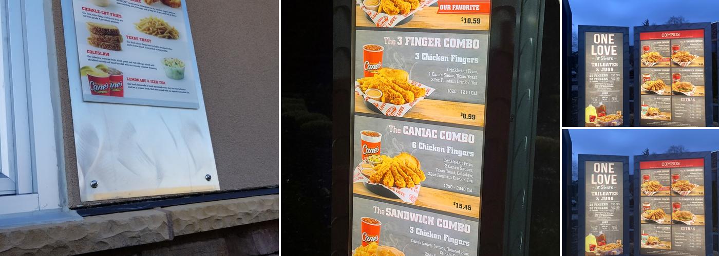 Raising Cane's Chicken Fingers Menu