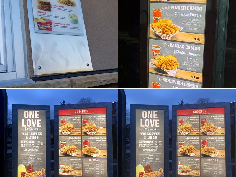 Raising Cane's Chicken Fingers Menu