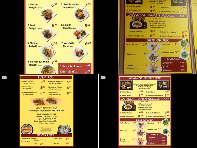Teriyaki Express Menu