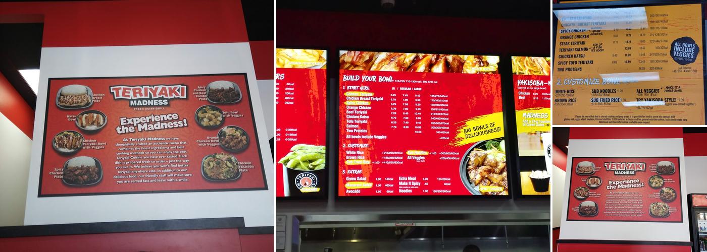 Teriyaki Madness Menu