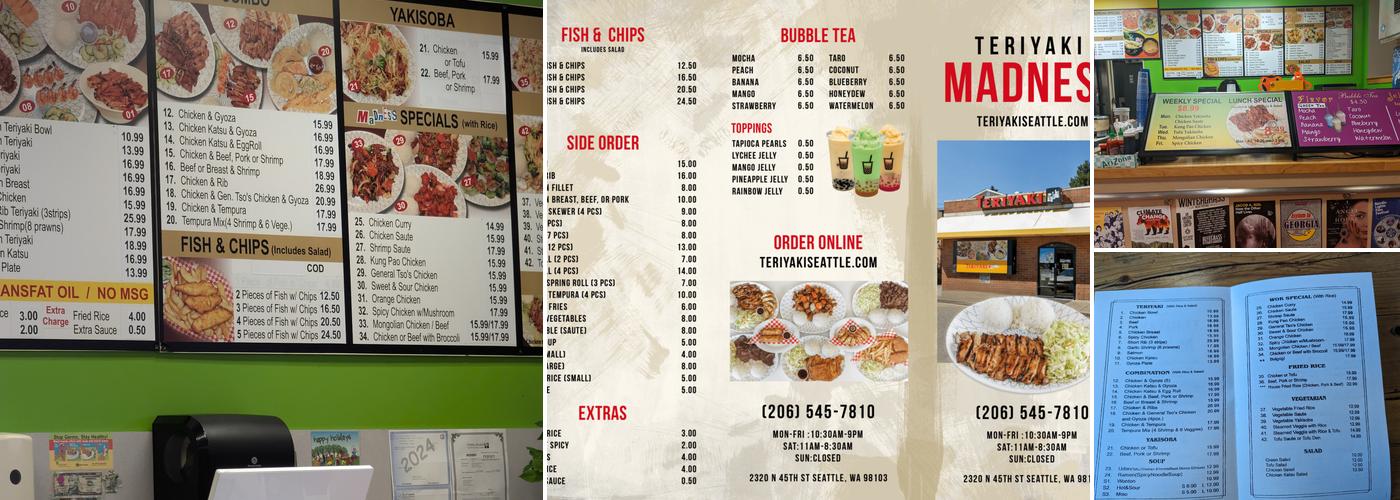 Teriyaki Madness Menu