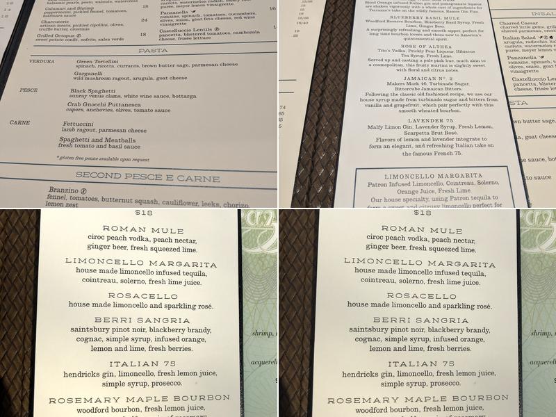 TERRAZZA Menu