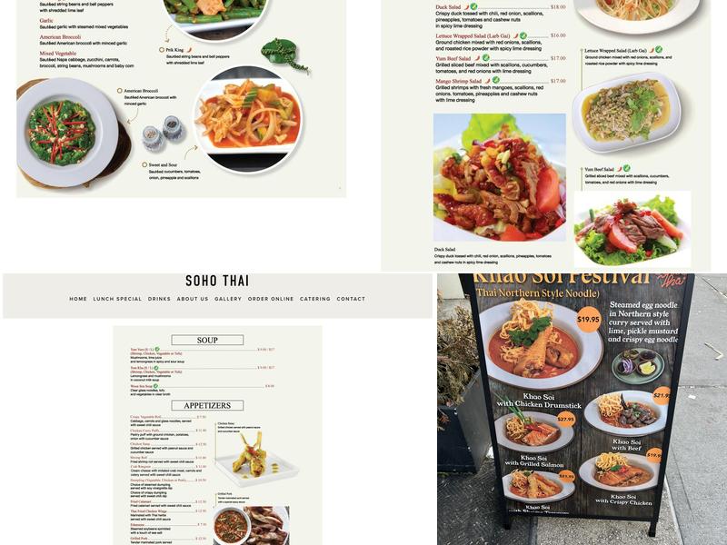 Soho Thai Menu