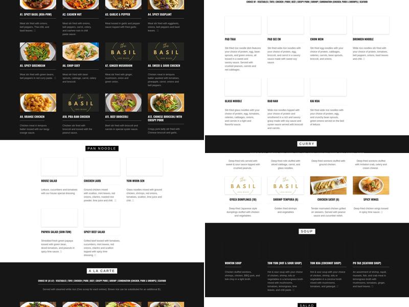 The Basil Menu