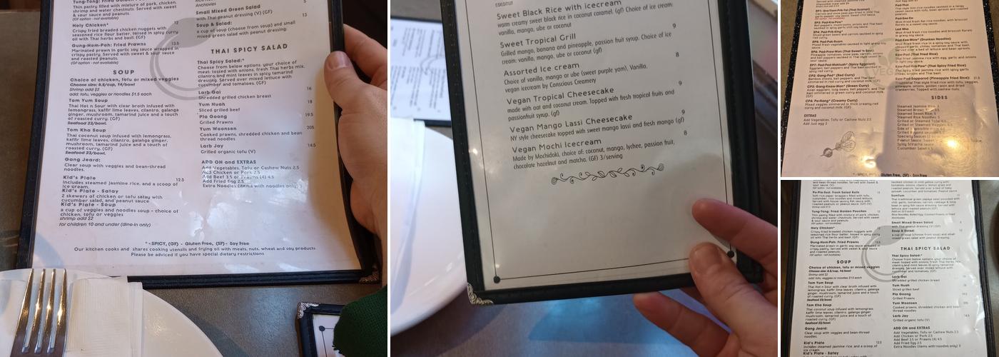Thai Basil Menu