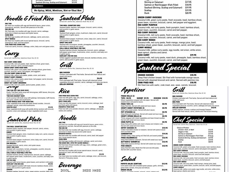 Thai Basil Menu