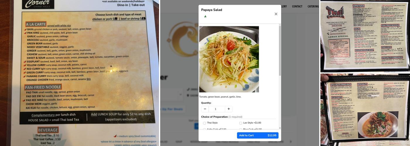 Thai Corner Menu