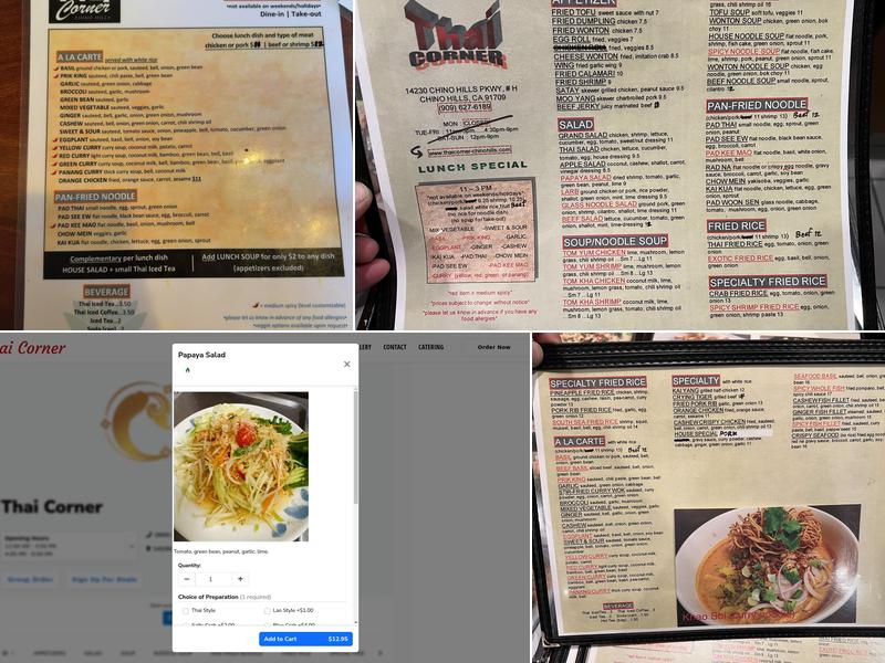Thai Corner Menu