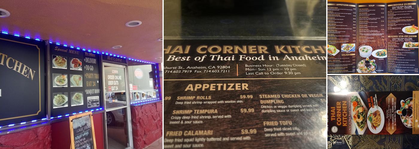 Thai Corner Kitchen Menu