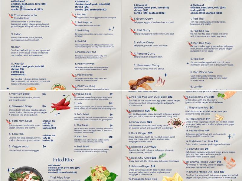 Sukho Thai Cuisine Menu