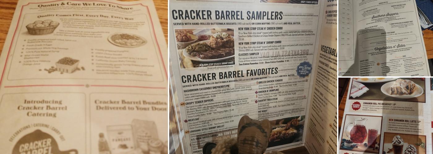 Cracker Barrel Old Country Store Menu