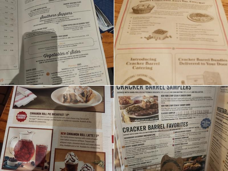 Cracker Barrel Old Country Store Menu