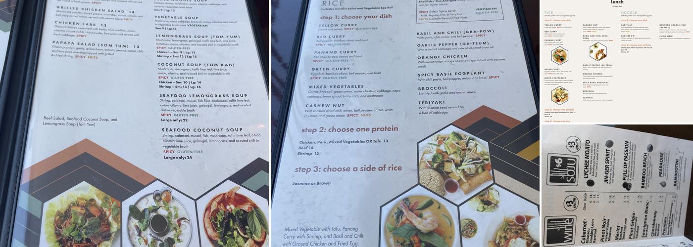 Bamboo Thai Bistro Menu
