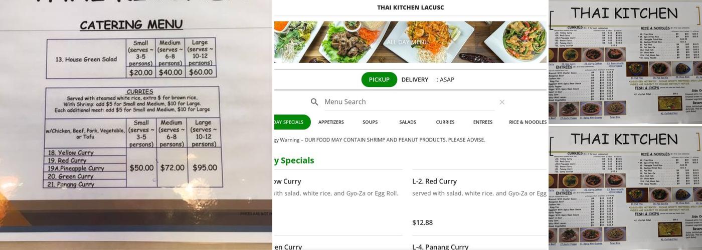 Thai Kitchen Menu
