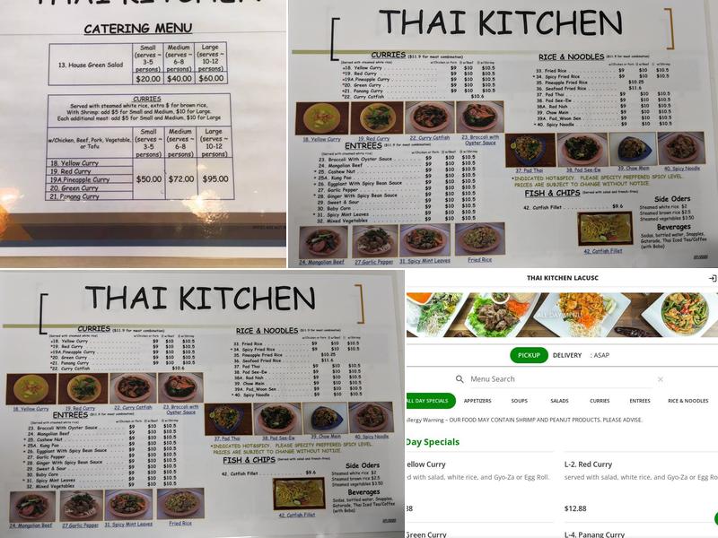 Thai Kitchen Menu