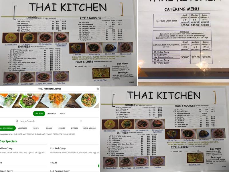 Thai Kitchen Menu