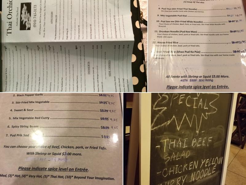 Thai Orchid Menu