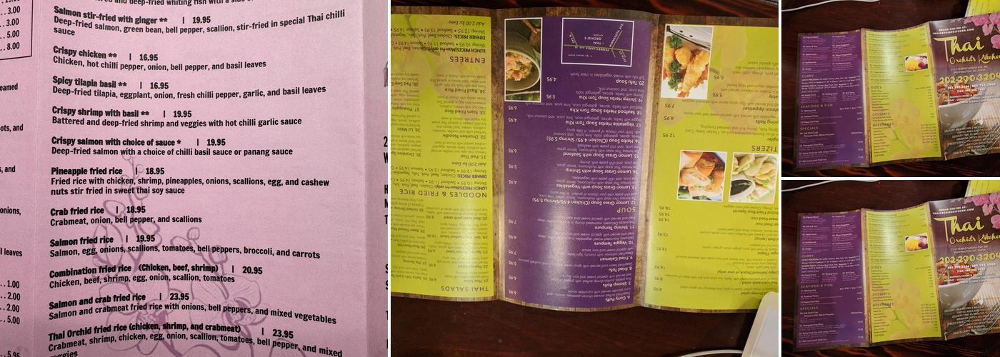 Thai Orchid's Kitchen Menu