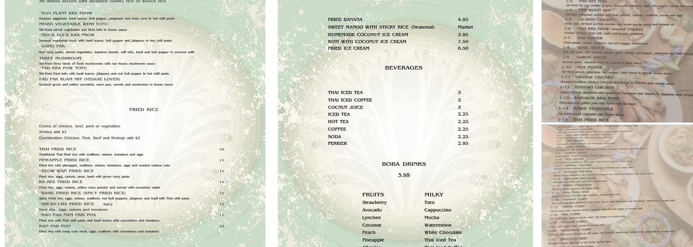 Thai Select Restaurant Menu