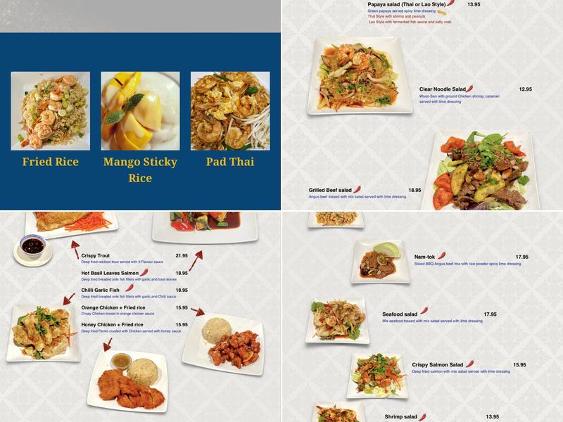 Charm Siam Restaurant Menu